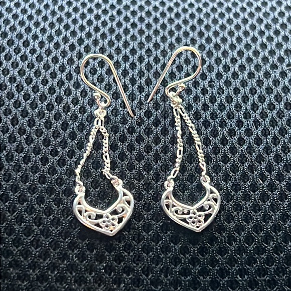 New Genuine 925 Sterling Silver Chain Drop French Wire Earrings Gift Box - Picture 3 of 8